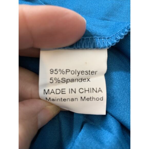 Anrabess Teal Blue Maxi Dress Womens L Short Sleeve - Picture 8 of 8